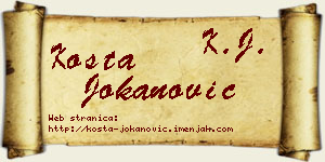 Kosta Jokanović vizit kartica